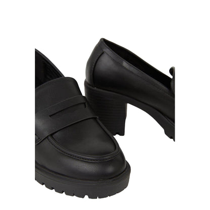 Black - Side - Dorothy Perkins Womens-Ladies Lenny Wide Heeled Loafers