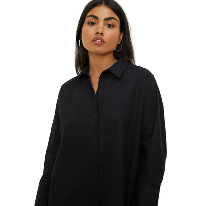 Black - Side - Dorothy Perkins Womens-Ladies Poplin Oversized Shirt Dress
