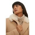 Camel - Side - Dorothy Perkins Womens-Ladies Faux Fur Trim Single-Breasted Coat
