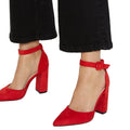 Red - Side - Dorothy Perkins Womens-Ladies Edie Two Part Court Shoes
