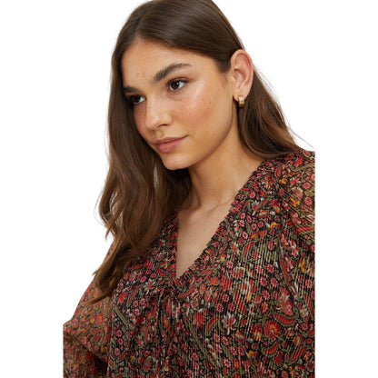 Multicoloured - Lifestyle - Dorothy Perkins Womens-Ladies Ditsy Print Chiffon Front Tie Blouse
