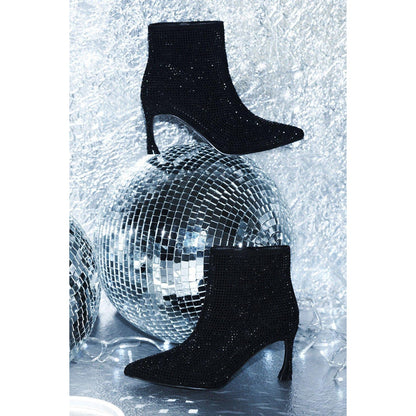 Black - Front - Dorothy Perkins Womens-Ladies Marissa Diamante Kitten Heel Ankle Boots