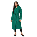 Green - Front - Dorothy Perkins Womens-Ladies Bouclé Wrap Longline Coat