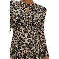 Brown-Black - Side - Dorothy Perkins Womens-Ladies Leopard Print Keyhole Midi Dress