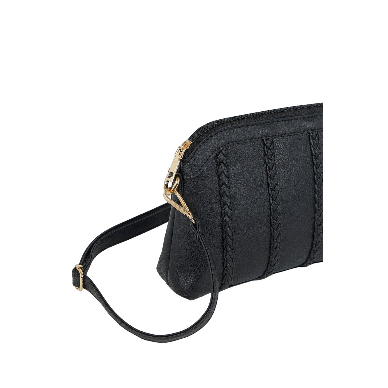 Black - Side - Dorothy Perkins Womens-Ladies Donna Plaited Crossbody Bag
