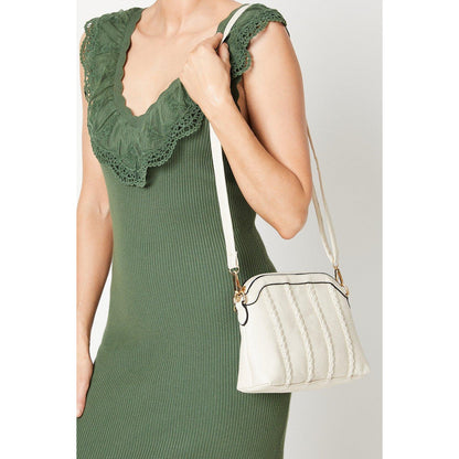 Neutral - Front - Dorothy Perkins Womens-Ladies Donna Plaited Crossbody Bag