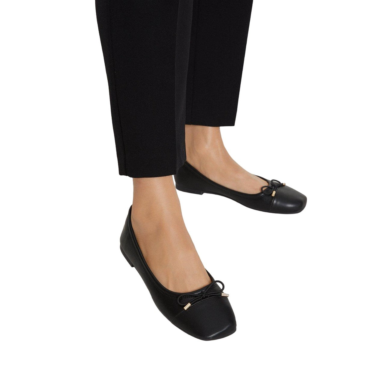Black - Lifestyle - Dorothy Perkins Womens-Ladies Petra Square Toe Comfort Ballerina Flats