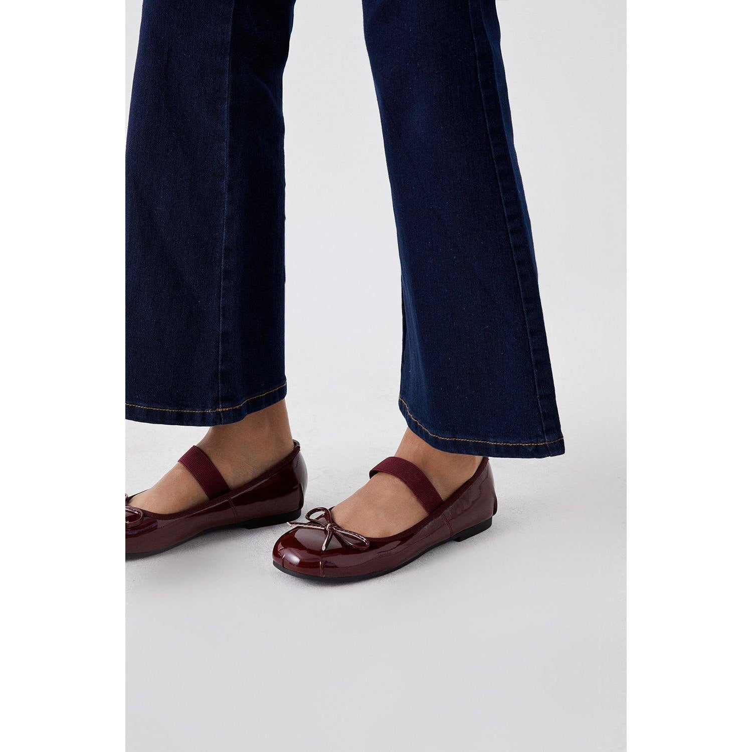 Burgundy - Front - Good For The Sole Womens-Ladies Mary Jane Ballerina Flats