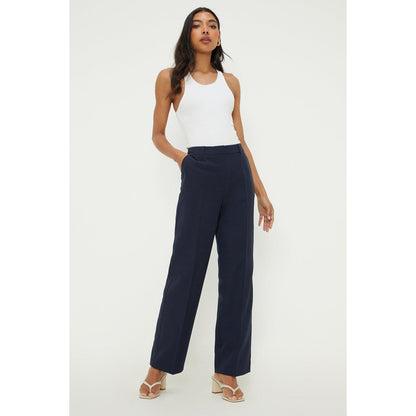 Navy - Front - Dorothy Perkins Womens-Ladies Straight Leg Trousers