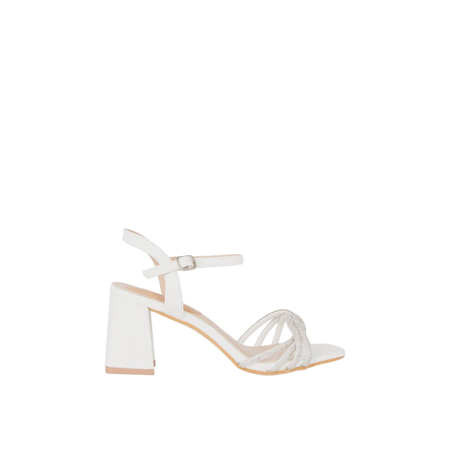 White - Back - Dorothy Perkins Womens-Ladies Bailey Sparkle Block Heel Sandals