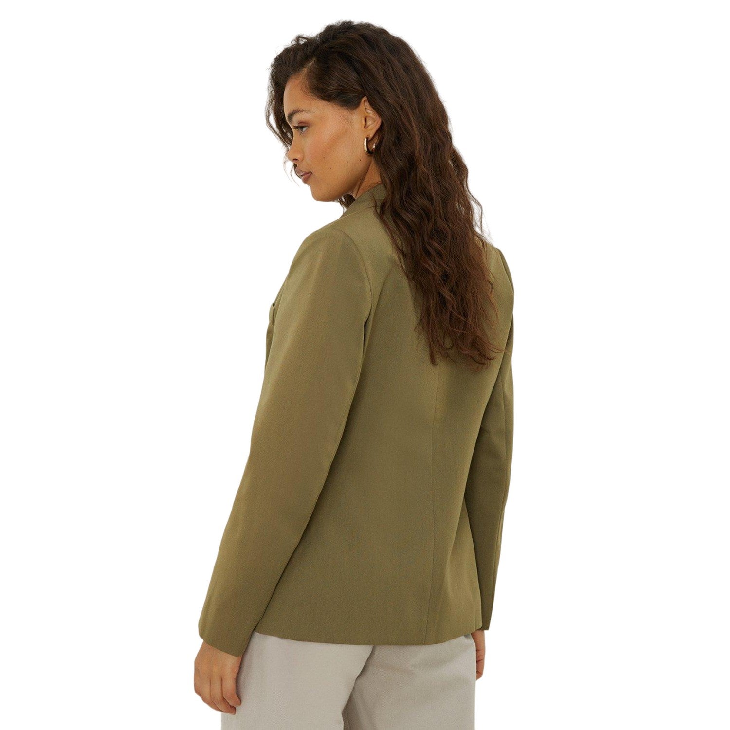 Khaki - Back - Dorothy Perkins Womens-Ladies Single-Breasted Petite Blazer