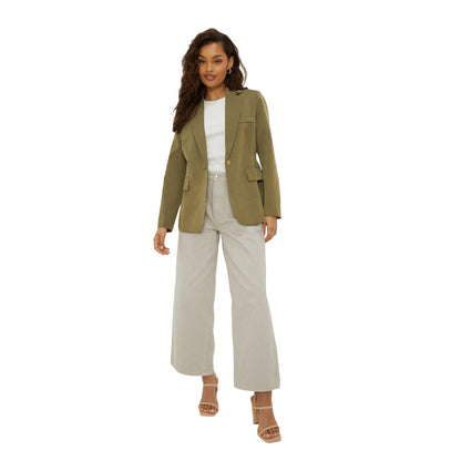 Khaki - Lifestyle - Dorothy Perkins Womens-Ladies Single-Breasted Petite Blazer