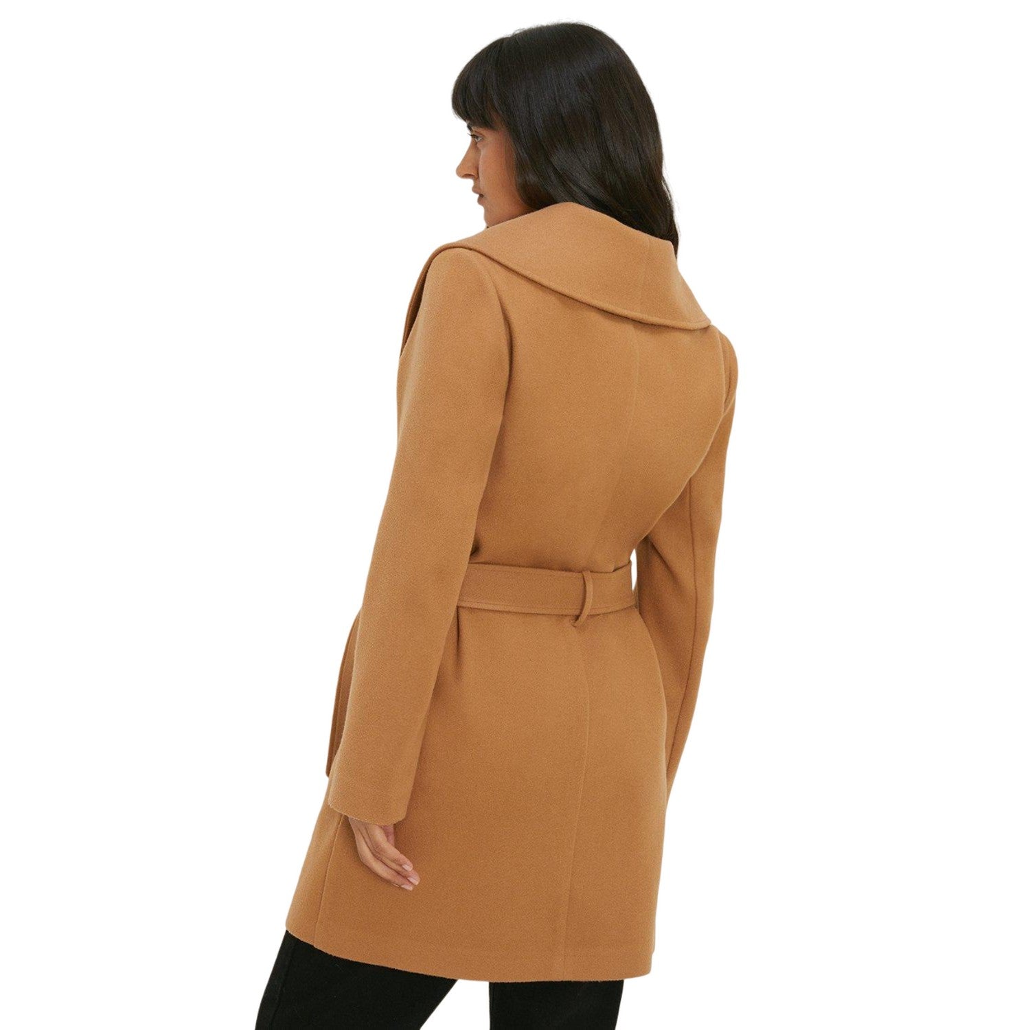 Camel - Back - Dorothy Perkins Womens-Ladies Wrap Coat