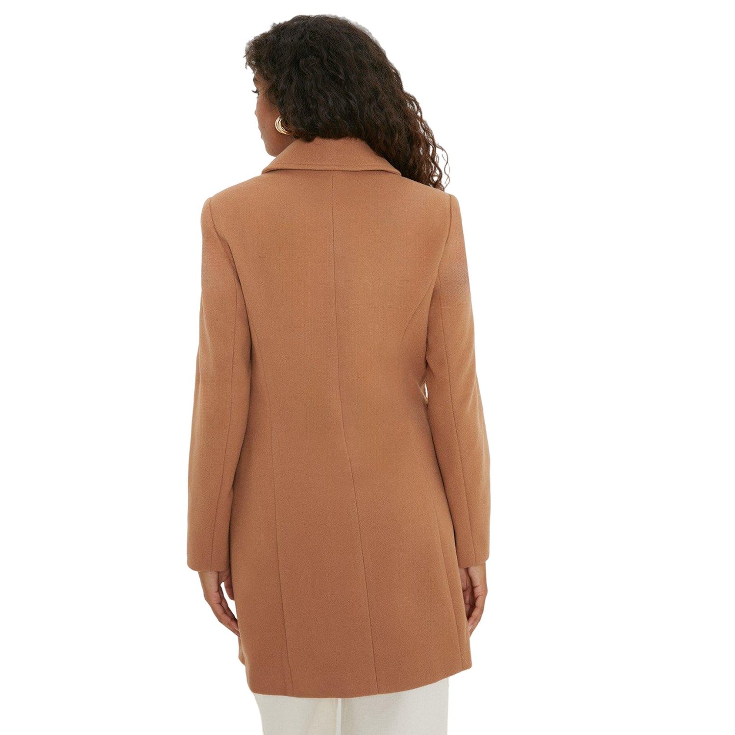 Camel - Back - Dorothy Perkins Womens-Ladies Dolly Military Button Coat