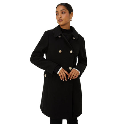 Black - Front - Dorothy Perkins Womens-Ladies Dolly Military Button Coat