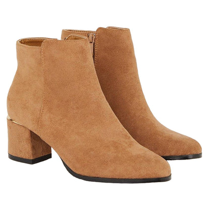 Tan - Front - Dorothy Perkins Womens-Ladies Alice Block Heel Ankle Boots