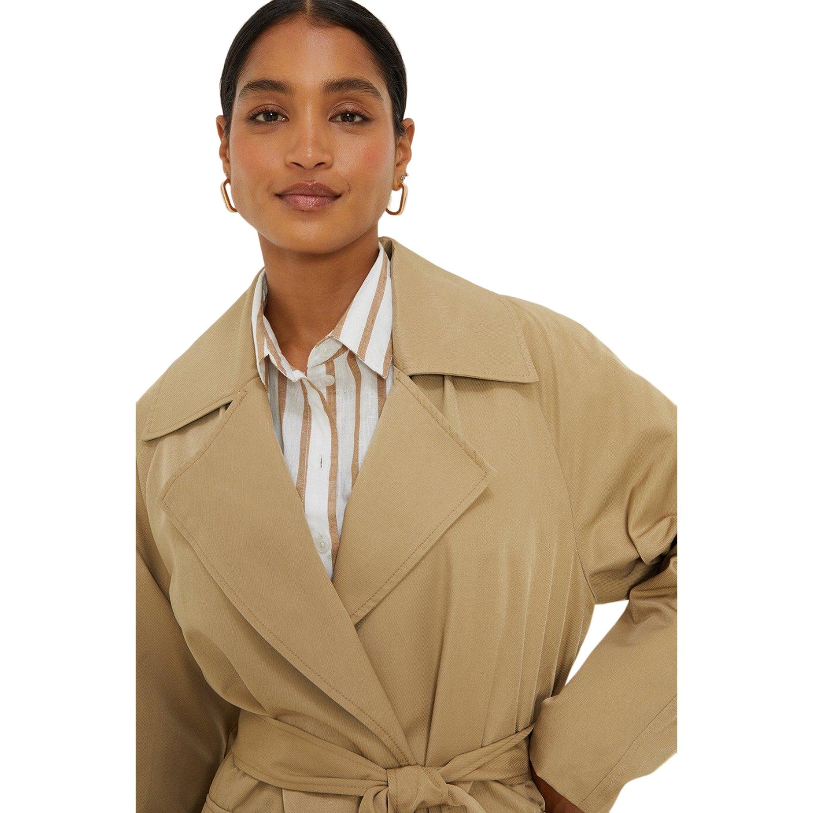 Camel - Side - Dorothy Perkins Womens-Ladies Trench Coat