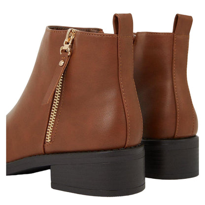 Tan - Side - Dorothy Perkins Womens-Ladies Myla Side Zip Ankle Boots