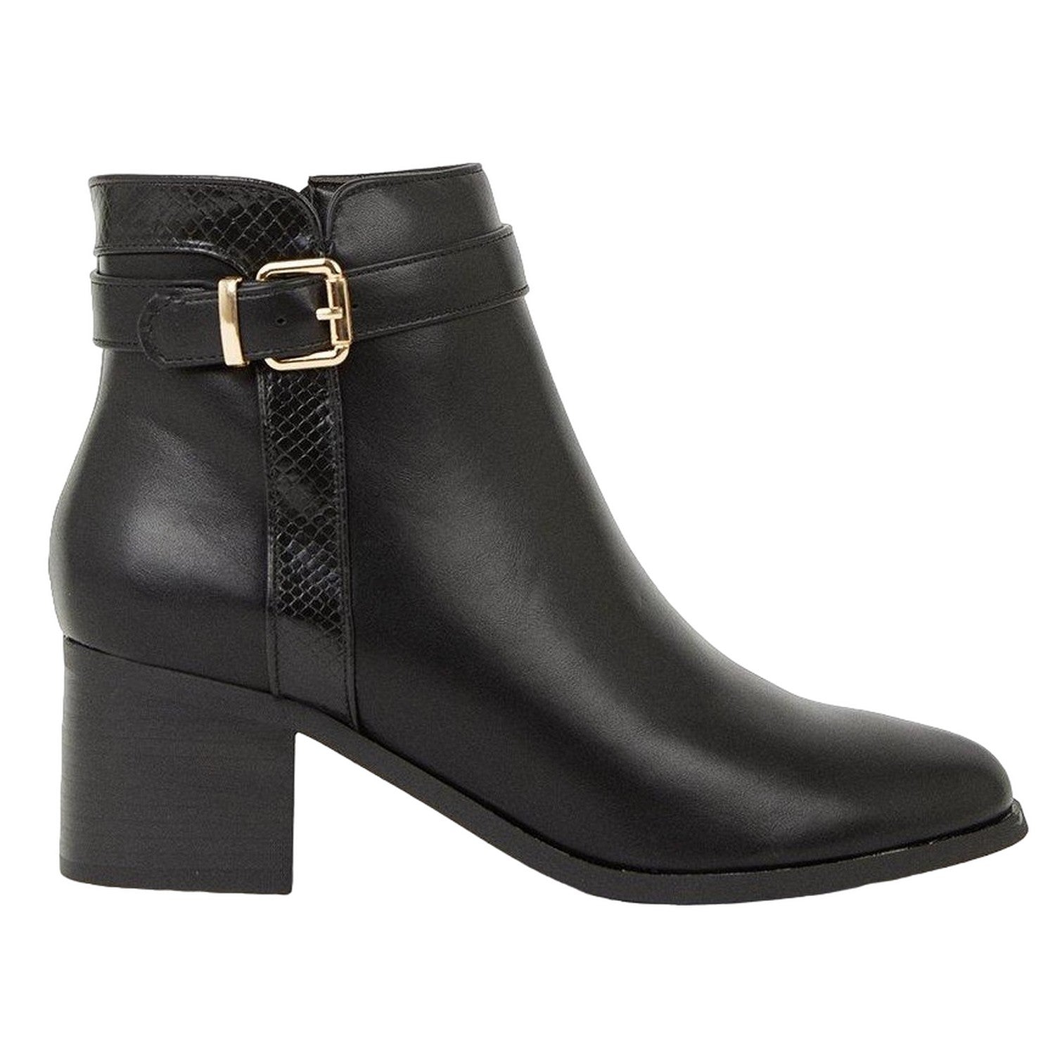 Black - Back - Good For The Sole Womens-Ladies Moira Block Heel Ankle Boots
