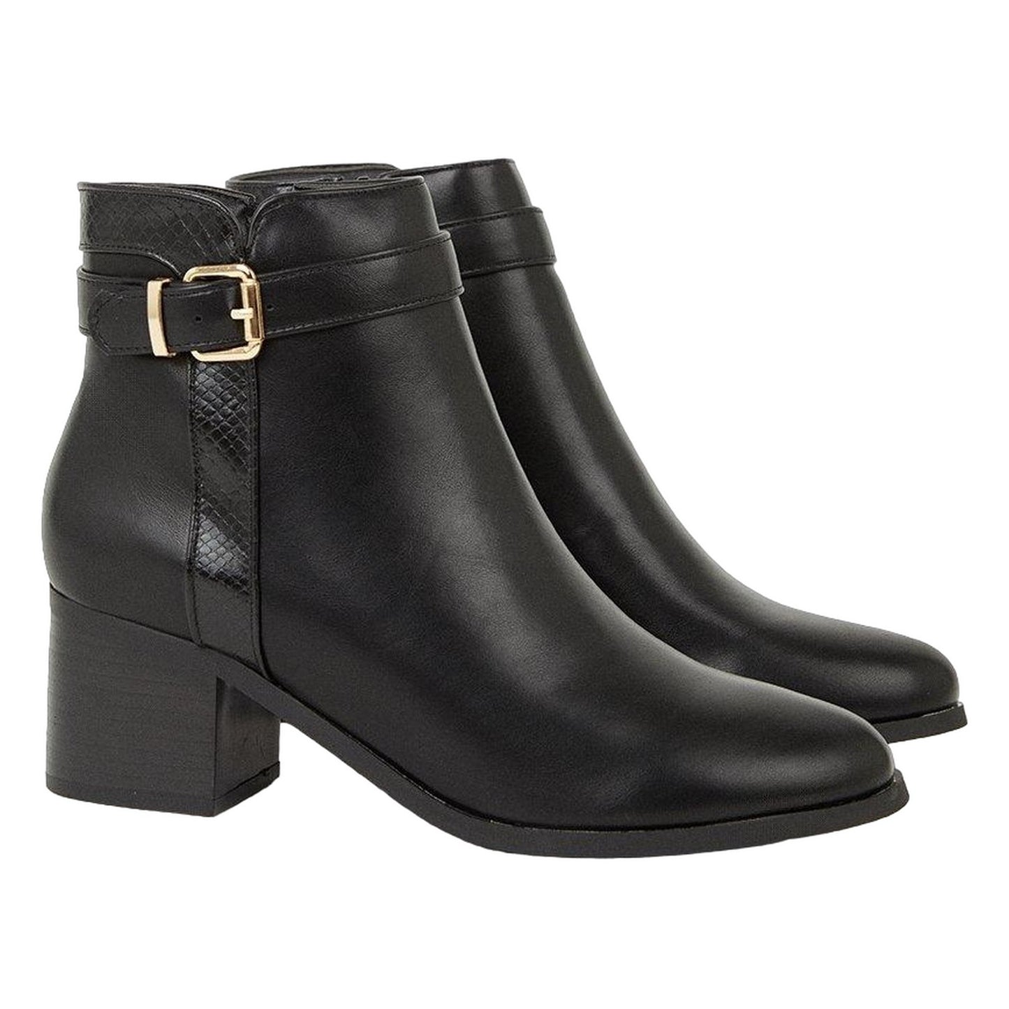 Black - Front - Good For The Sole Womens-Ladies Moira Block Heel Ankle Boots