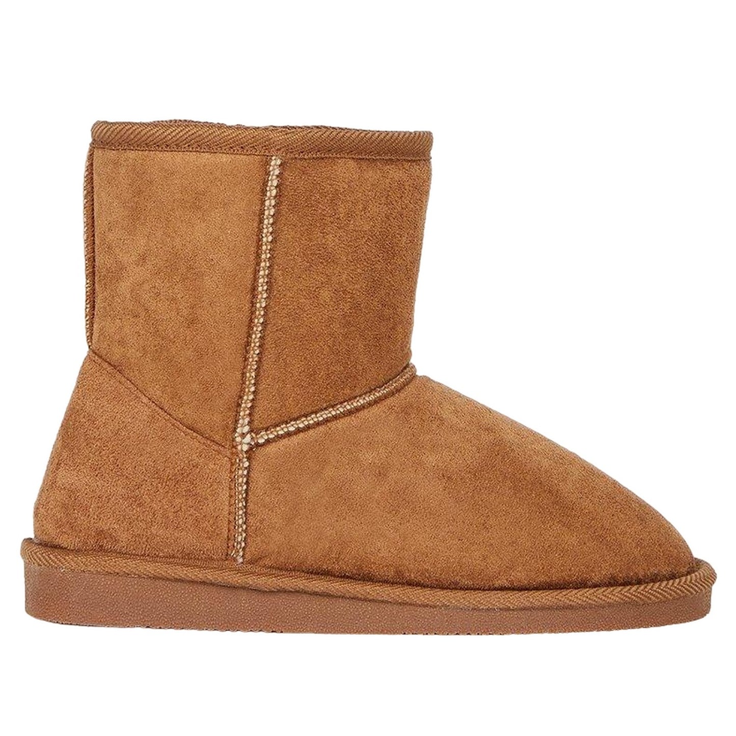Tan - Back - Dorothy Perkins Womens-Ladies Mika Faux Sheepskin Ankle Boots