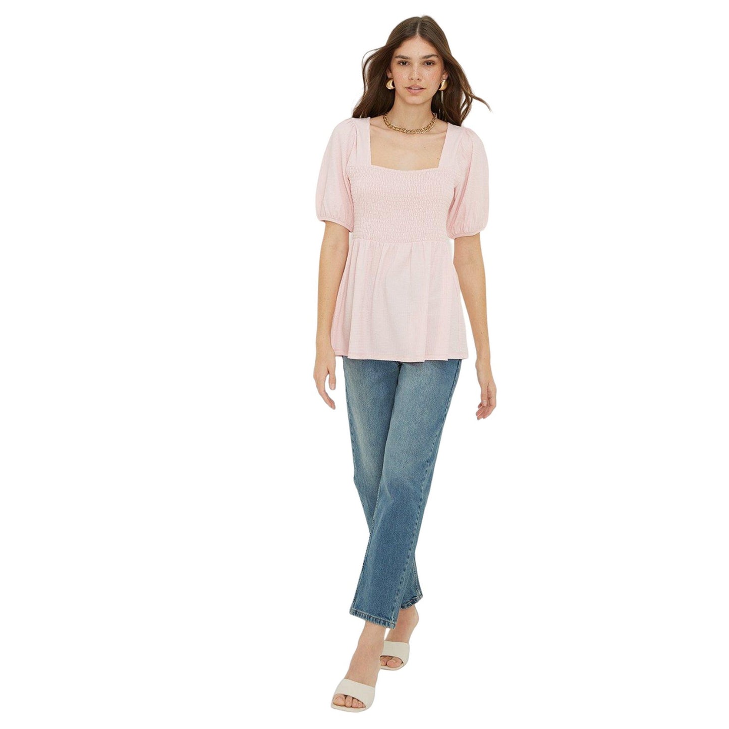 Mid Wash - Side - Dorothy Perkins Womens-Ladies Cropped Tall Slim Mom Jeans