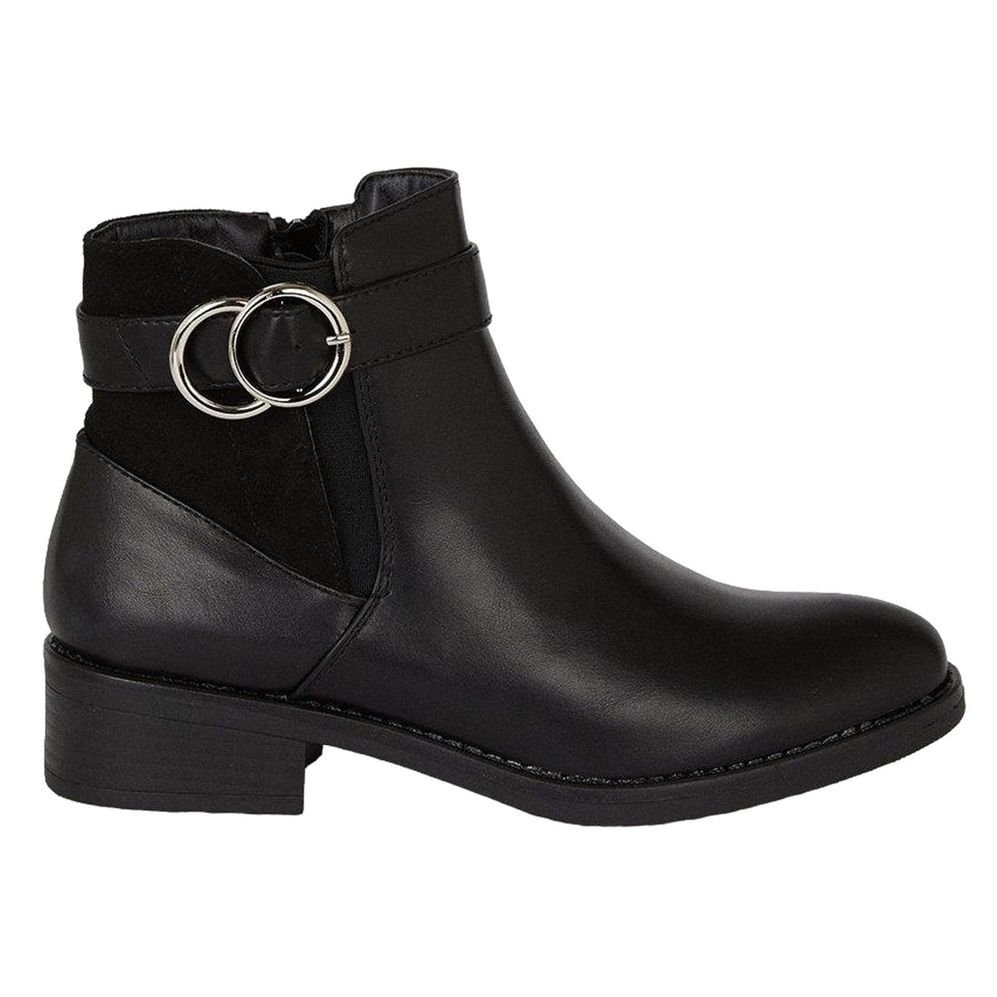 Black - Back - Dorothy Perkins Womens-Ladies Martha Buckle Chelsea Boots