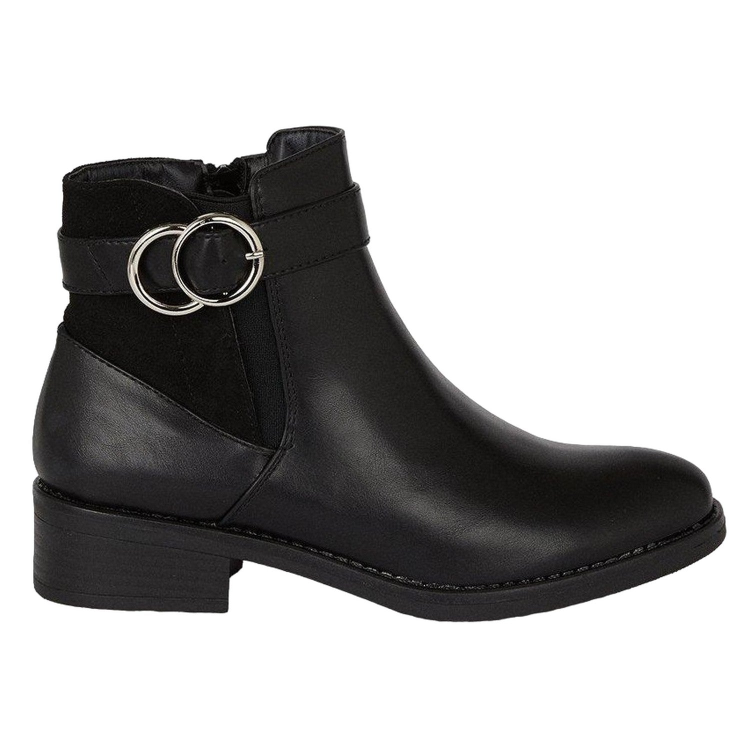 Black - Back - Dorothy Perkins Womens-Ladies Martha Buckle Chelsea Boots