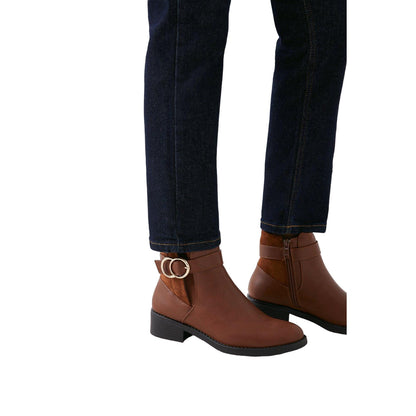 Camel - Side - Dorothy Perkins Womens-Ladies Martha Buckle Chelsea Boots