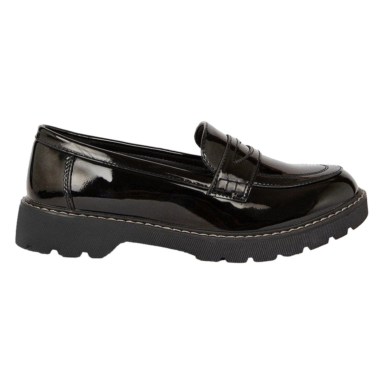 True Black - Back - Dorothy Perkins Womens-Ladies Lucy Patent PU Slip-on Loafers