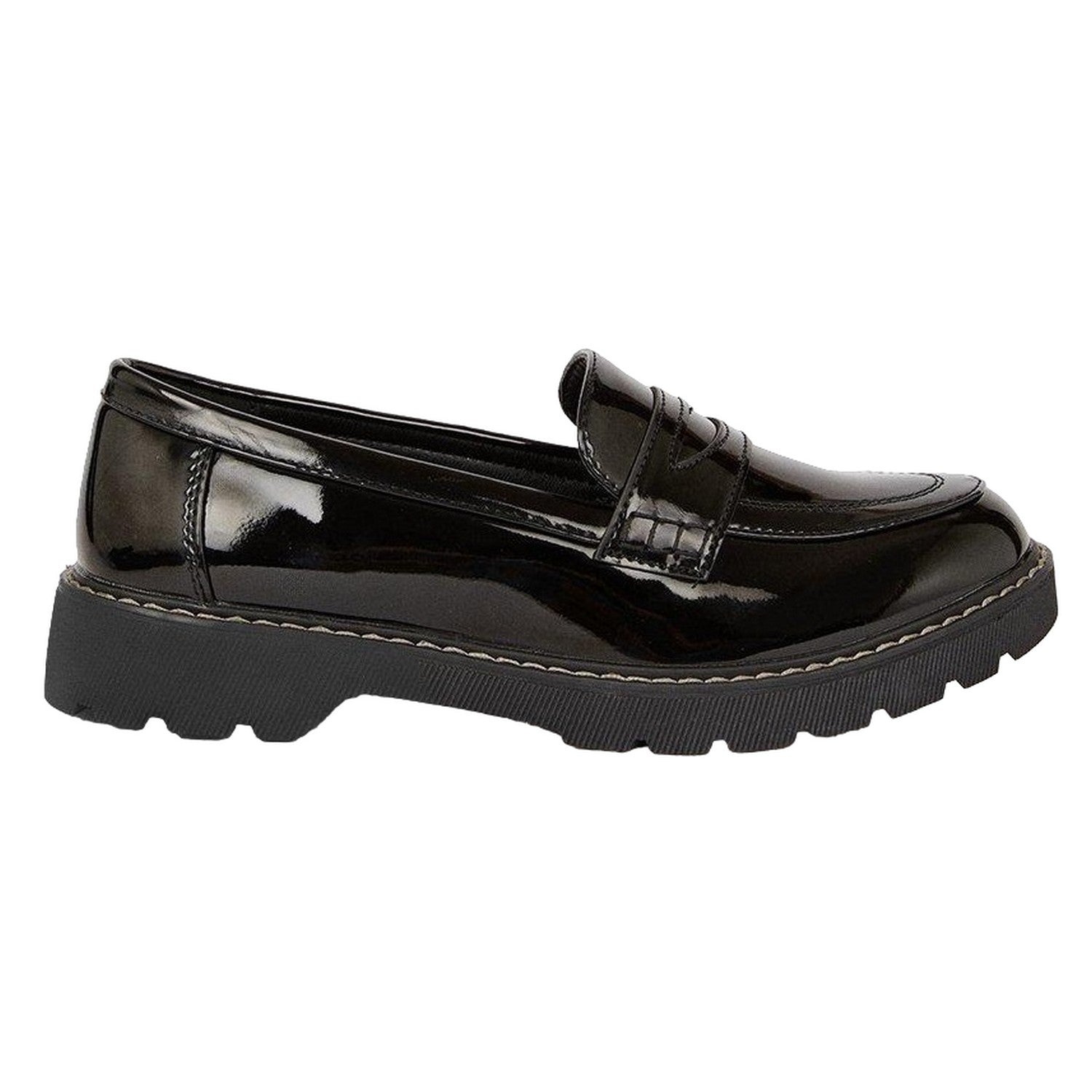 True Black - Back - Dorothy Perkins Womens-Ladies Lucy Patent PU Slip-on Loafers