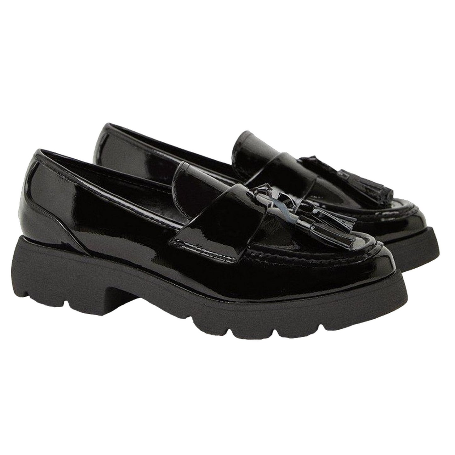 True Black - Front - Faith Womens-Ladies Nala Tassel Loafers