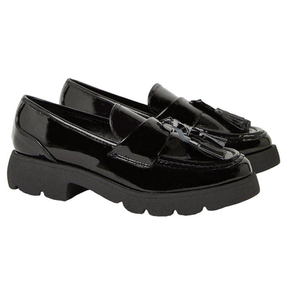 True Black - Front - Faith Womens-Ladies Nala Tassel Loafers