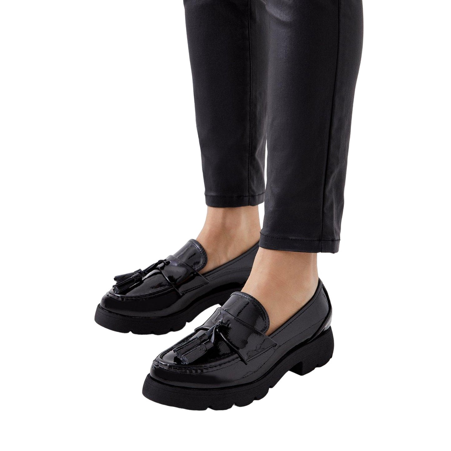 True Black - Side - Faith Womens-Ladies Nala Tassel Loafers