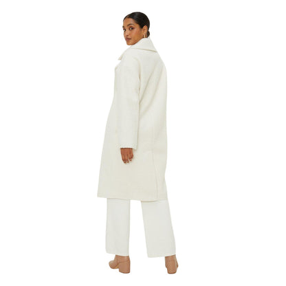 Cream - Back - Dorothy Perkins Womens-Ladies Bouclé Double-Breasted Coat