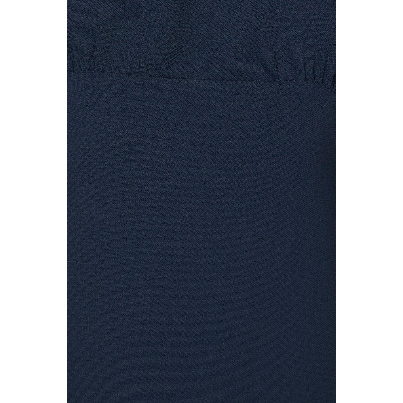 Navy - Pack Shot - Dorothy Perkins Womens-Ladies Collared 3-4 Sleeve Midi Dress