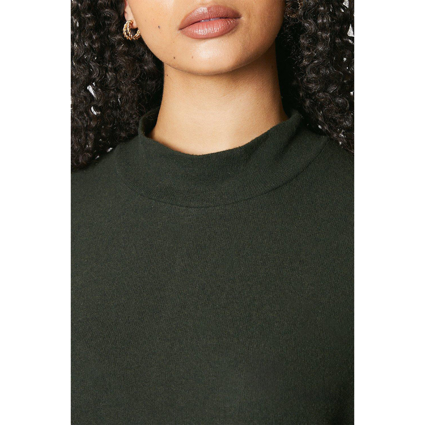 Khaki - Lifestyle - Dorothy Perkins Womens-Ladies Soft Touch Roll Neck Tall Midi Dress