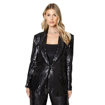 Black - Front - Dorothy Perkins Womens-Ladies Sequin Blazer