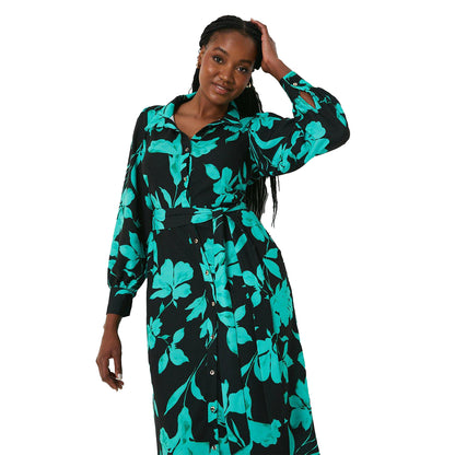 Green-Black - Lifestyle - Dorothy Perkins Womens-Ladies Floral Midi Shirt Dress