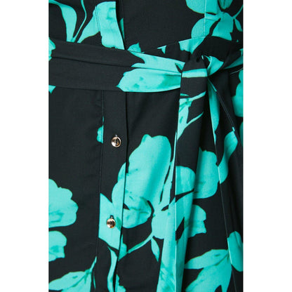 Green-Black - Pack Shot - Dorothy Perkins Womens-Ladies Floral Midi Shirt Dress