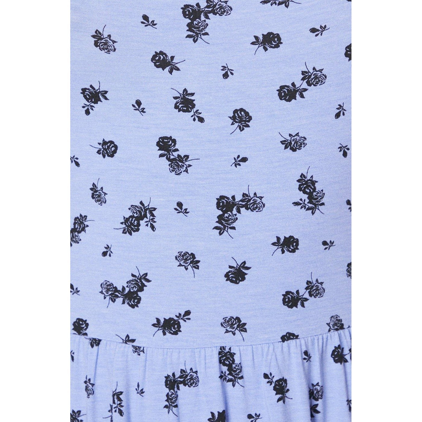 Blue - Pack Shot - Dorothy Perkins Womens-Ladies Ditsy Print Square Neck Short-Sleeved Midi Dress
