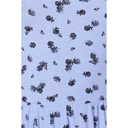 Blue - Pack Shot - Dorothy Perkins Womens-Ladies Ditsy Print Square Neck Short-Sleeved Midi Dress