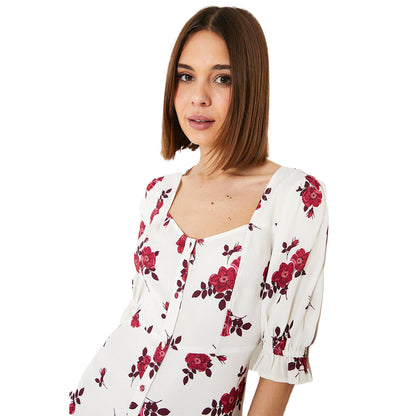 Ivory - Lifestyle - Dorothy Perkins Womens-Ladies Floral Button Through Midi Dress