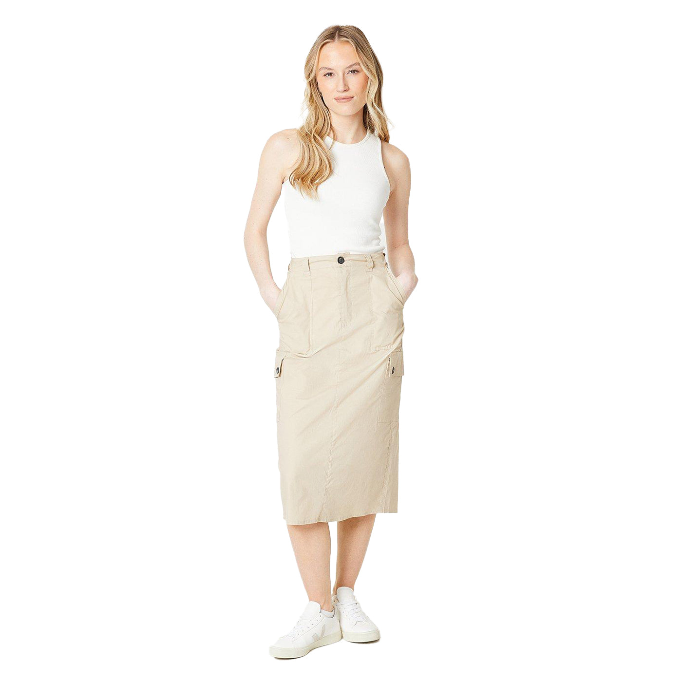 Stone - Lifestyle - Dorothy Perkins Womens-Ladies Cargo Pocket Midi Skirt