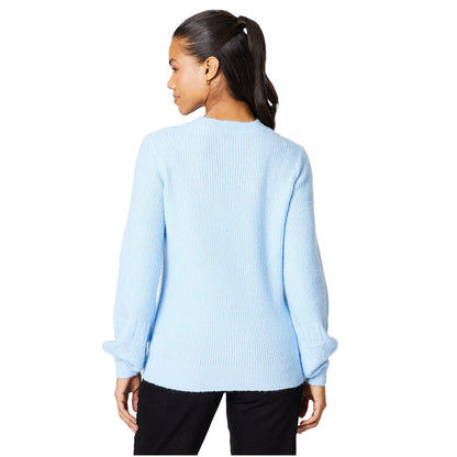 Pale Blue - Back - Dorothy Perkins Womens-Ladies Knitted Pointelle Jumper