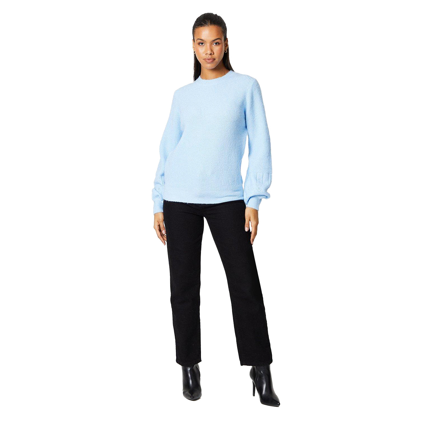 Pale Blue - Lifestyle - Dorothy Perkins Womens-Ladies Knitted Pointelle Jumper