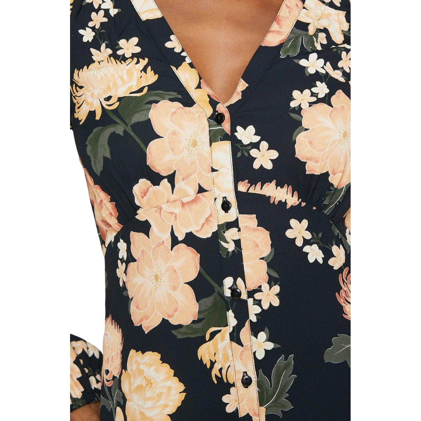 Multicoloured - Side - Dorothy Perkins Womens-Ladies Floral Button Through Midi Dress