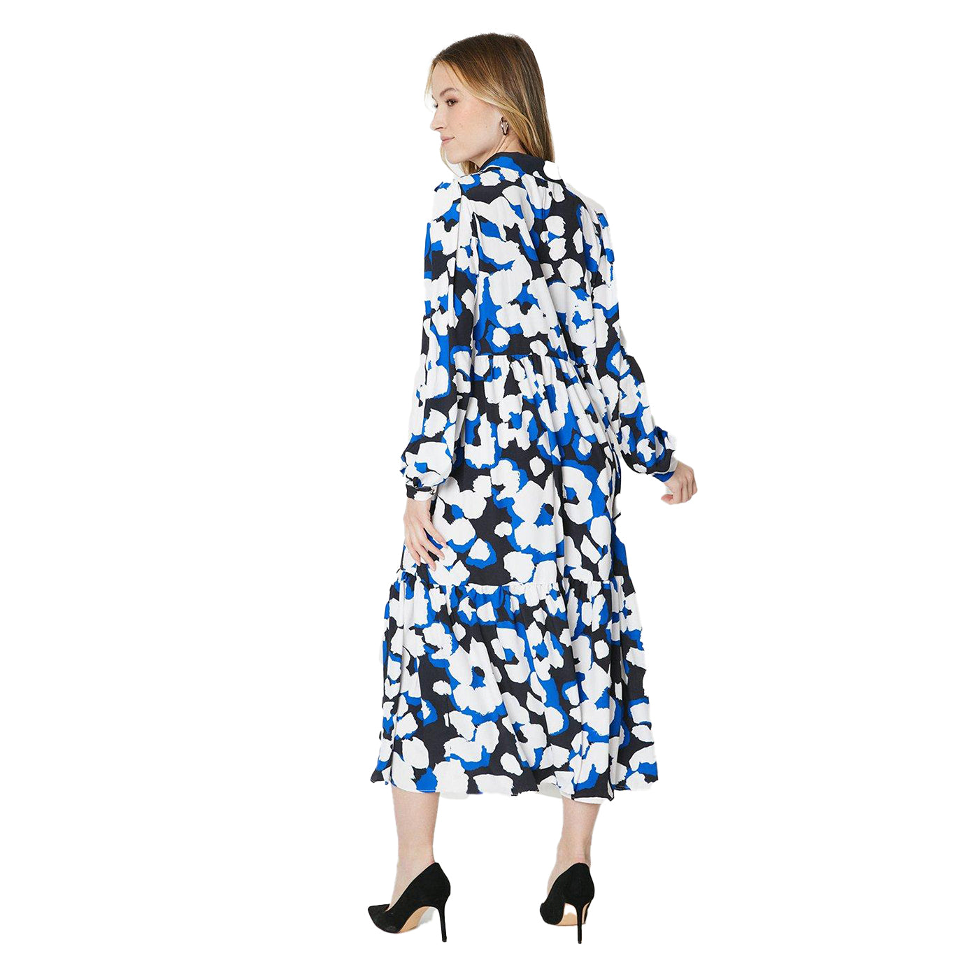 Cobalt - Back - Dorothy Perkins Womens-Ladies Animal Print Midi Shirt Dress