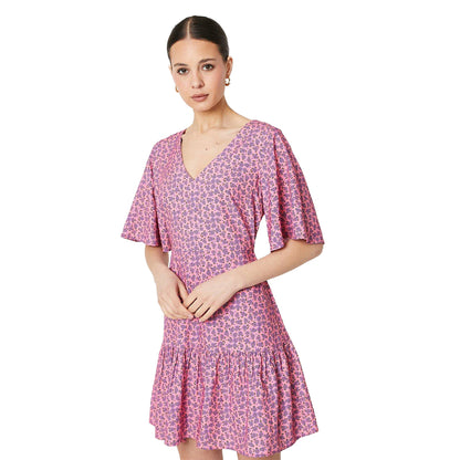 Pink - Front - Dorothy Perkins Womens-Ladies Tiered Hem Frill Mini Dress