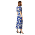 Blue-White - Back - Dorothy Perkins Womens-Ladies Floral V Neck Midi Dress